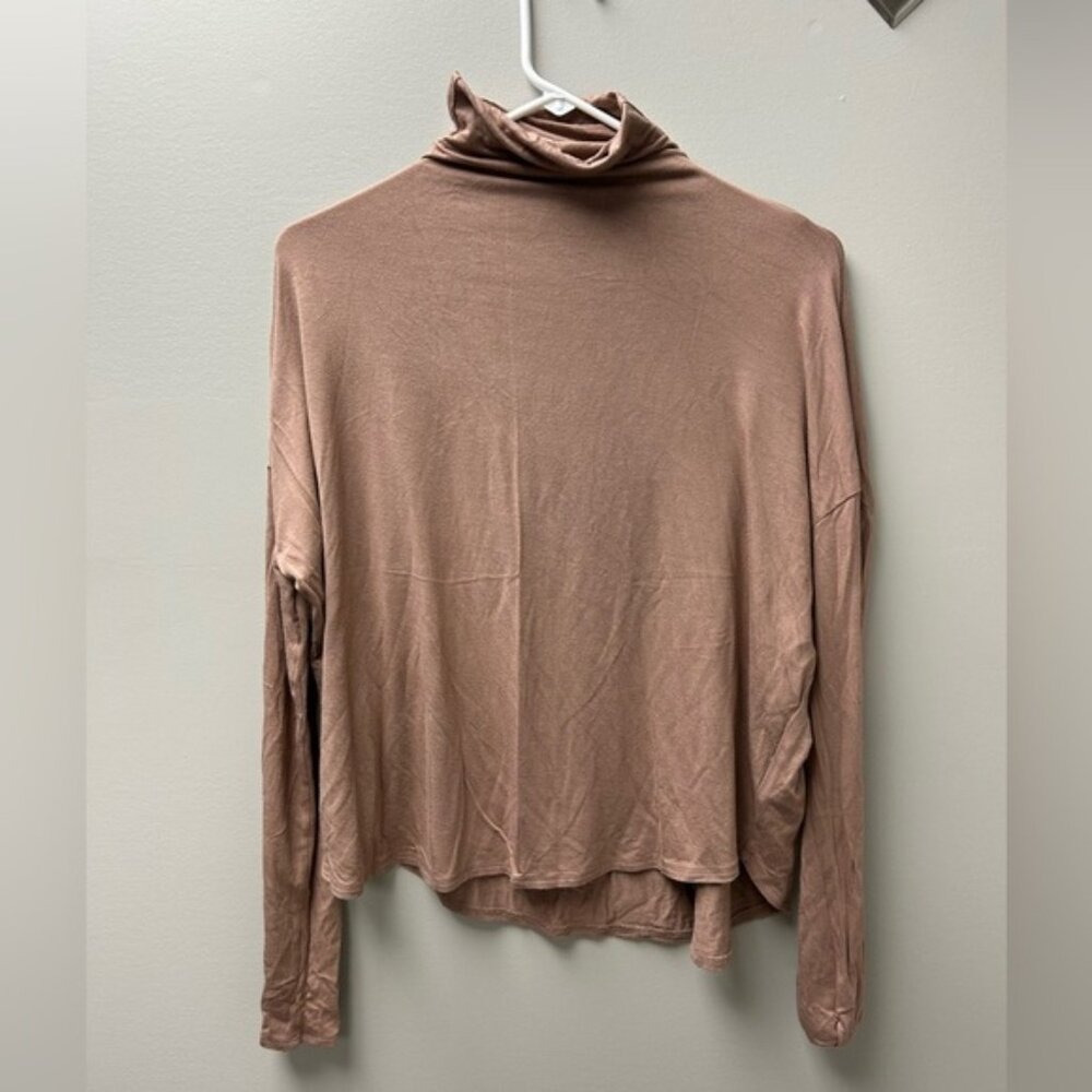 Babaton‎ Brown Turtleneck Long Sleeve Shirt